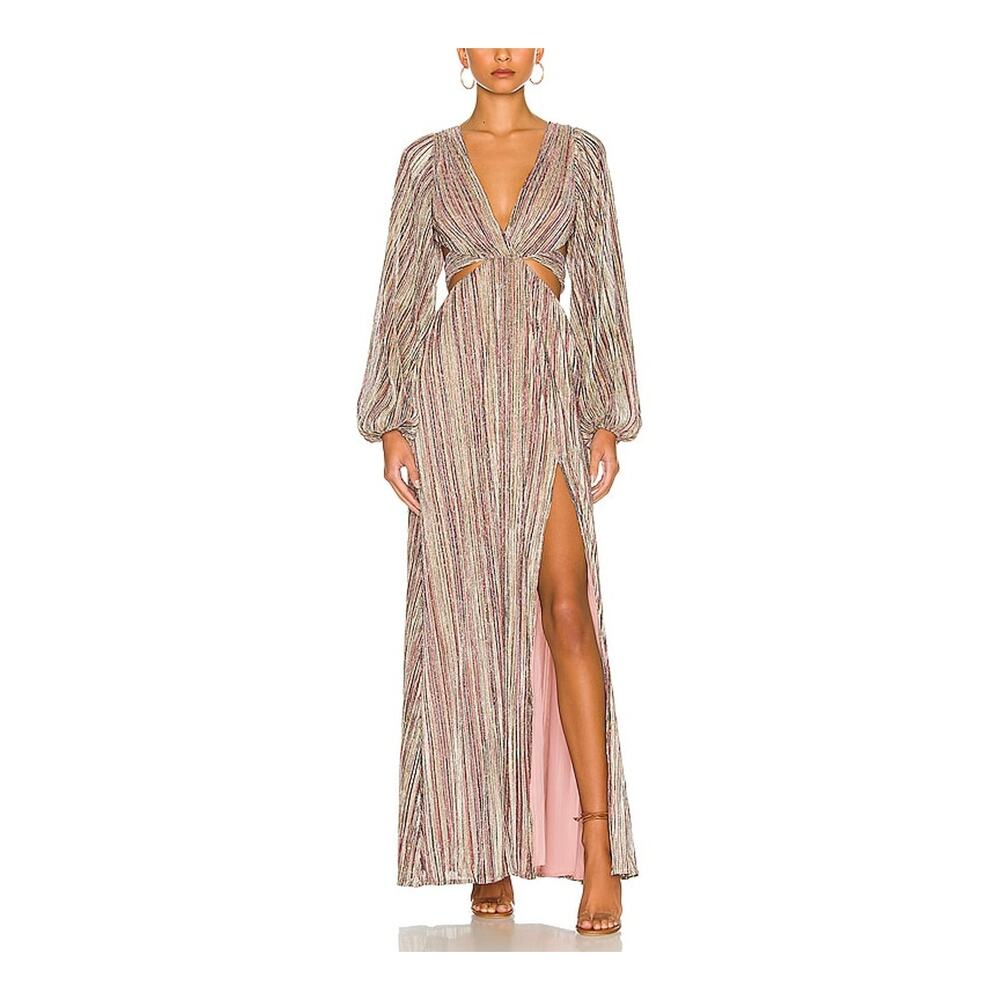 House Of Harlow 1960 Metallic Pink Jerri Maxi Size L Dress